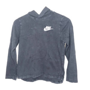 𝅺nike Hoodie Sweater Black Stitched Logo Pullover Active Outerwear Size Medium